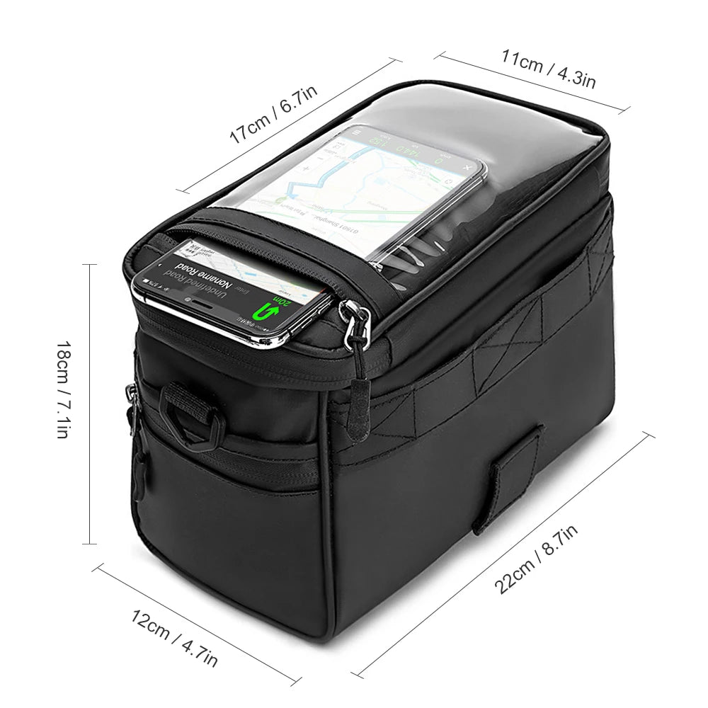 Waterproof Bicycle Handlebar Bag – Front Tube Cycling Pouch