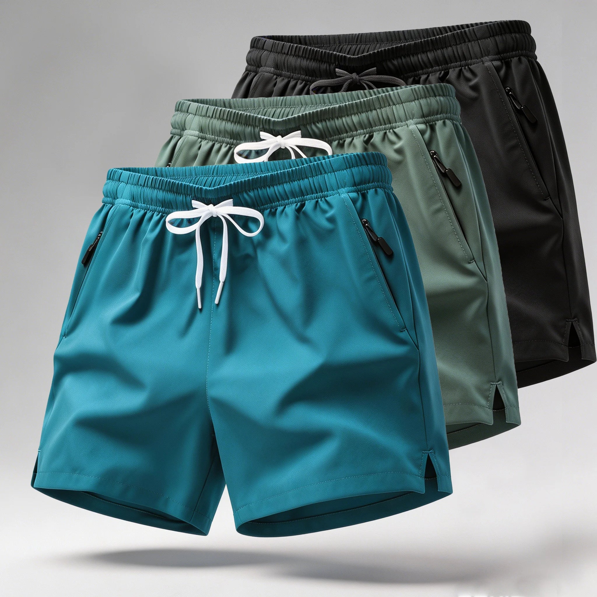 Men's Athletic Running Shorts – Quick Dry, Drawstring & Zip Pockets