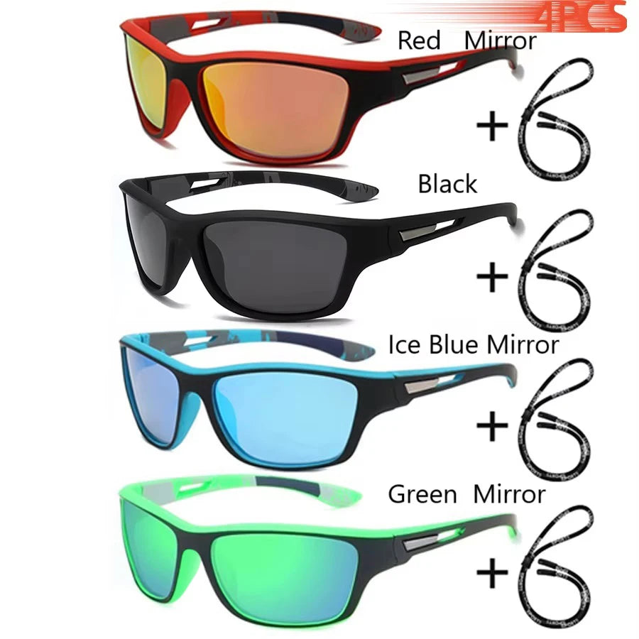 Fashion Sports Sunglasses with Chain | UV400 Mirror Lens, Unisex Retro Style