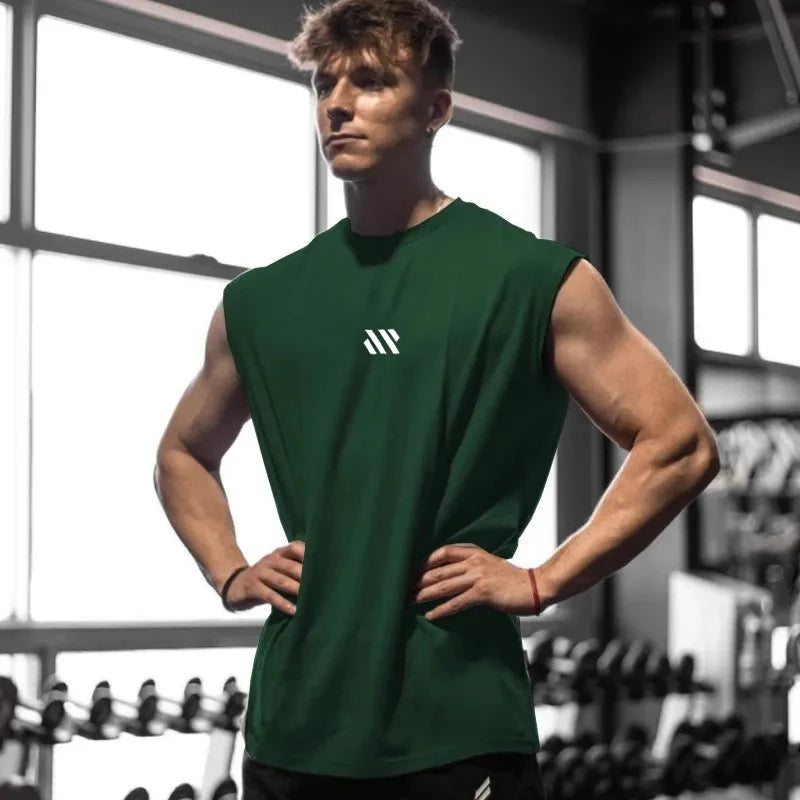 Men's Quick-Dry Sleeveless Gym Vest – Breathable Loose Fit Training Tank Top