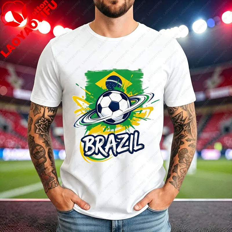 2026 World Cup Soccer Fan T-Shirt – USA, Canada, Mexico, Brazil, Argentina & Spain