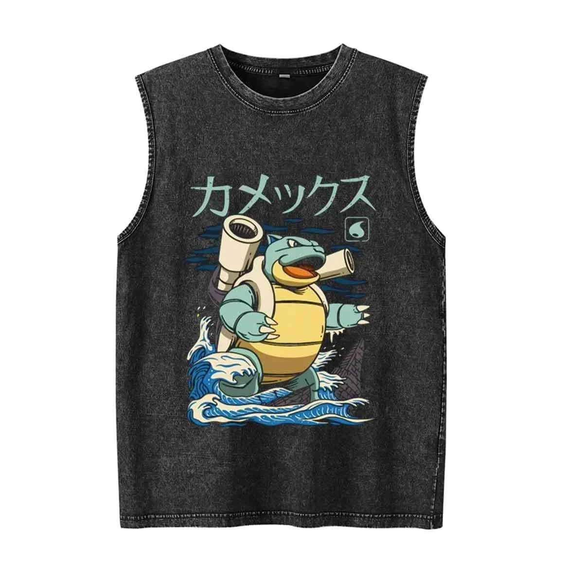 Pokémon Anime Graphic Tank Top | Vintage Wash Oversized Sleeveless Vest