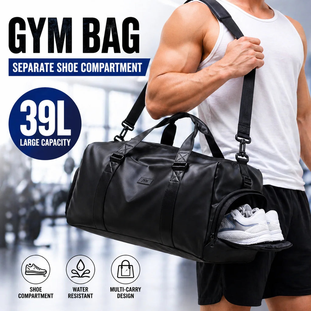 Waterproof Sport Duffel Bag with Shoe Compartment & Wet/Dry Separation