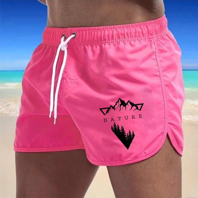 Men's Quick-Dry Swim Trunks – Printed Beach Shorts for Swimming & Surfing (S–XXXL)