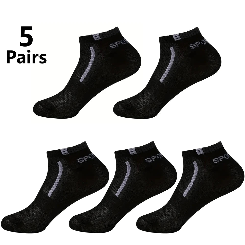 Men's Mesh Ankle Socks – 30-Pack Breathable Color-Block Sport Socks