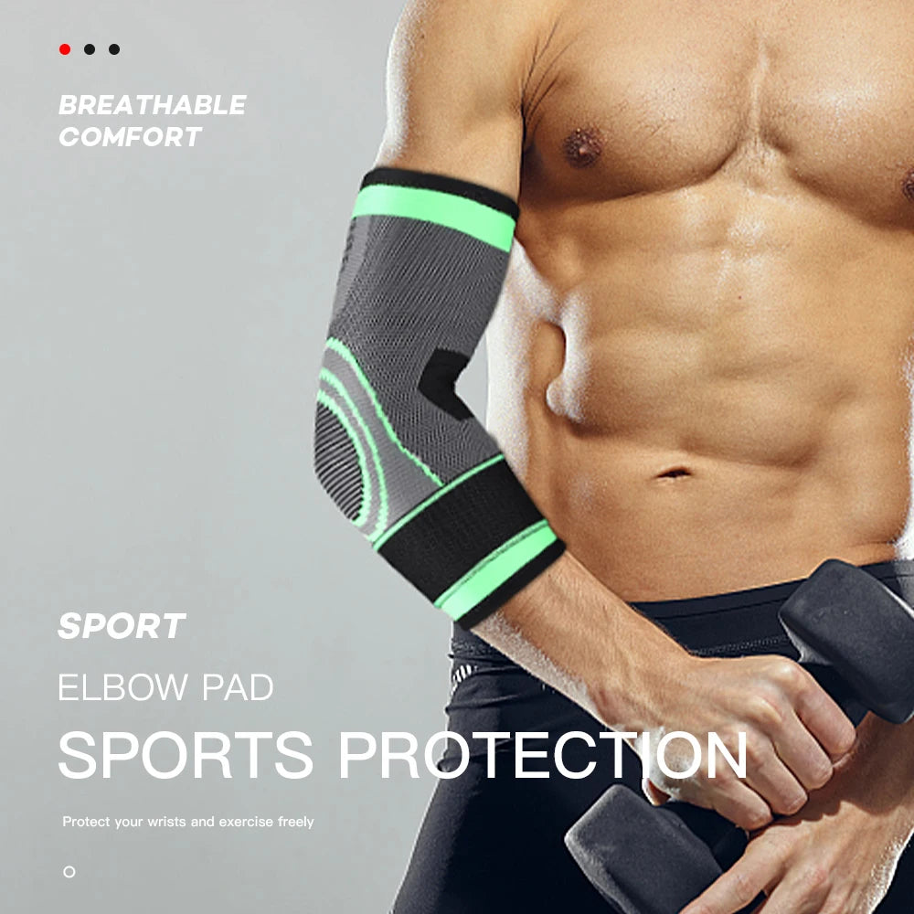 Elastic Elbow Support Sleeve – Nylon Compression Brace for Sports & Gym