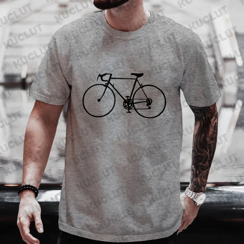 Cycling Graphic Tee – Men's Oversized Bike Lover T-Shirt | Short Sleeve