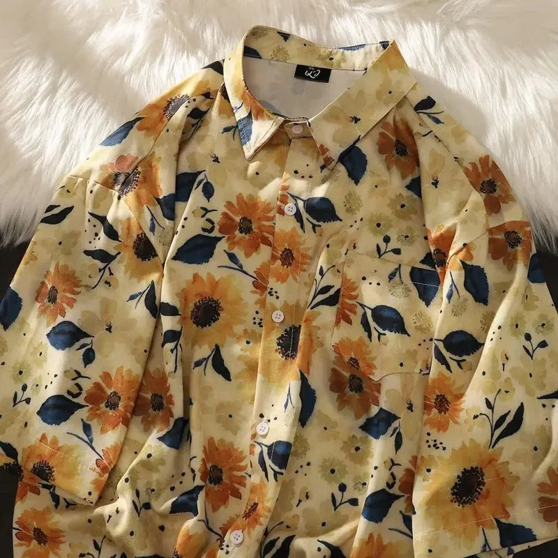 3D Fruit Print Button-Up Shirt – Oversized Unisex Streetwear