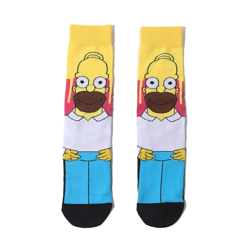 The Simpsons Funny Novelty Socks – Unisex Skateboard Crew Socks