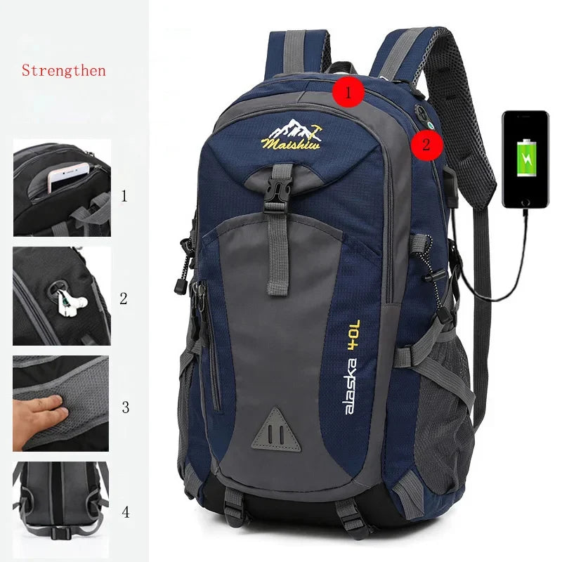 Waterproof Hiking Backpack for Men – Anti-Theft, 36-55L Outdoor Travel & Camping Bag