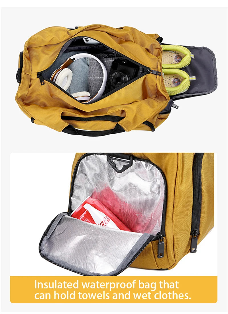 Men's Gym Duffle Bag | Waterproof Sports Travel Bag with Shoe Pocket
