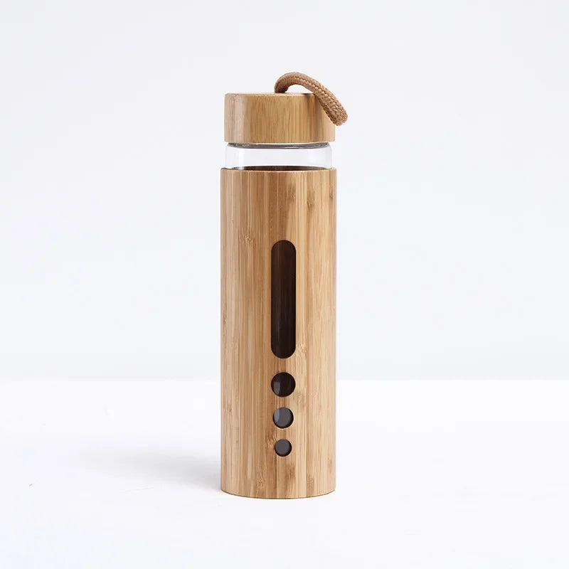 500ml Borosilicate Glass Water Bottle with Bamboo Sleeve | BPA-Free & Eco-Friendly