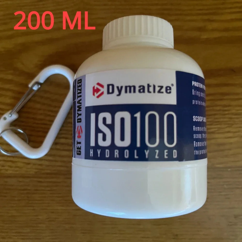 Portable Protein Powder Container with Keychain – Mini Travel Storage Bottle (100ml & 200ml)