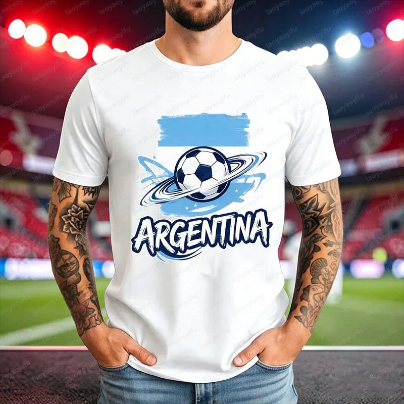 2026 World Cup Soccer Fan T-Shirt – USA, Canada, Mexico, Brazil, Argentina & Spain