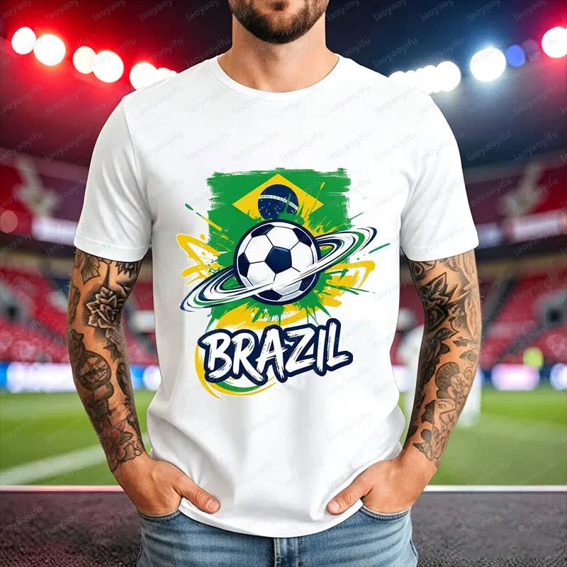 2026 World Cup Soccer Fan T-Shirt – USA, Canada, Mexico, Brazil, Argentina & Spain