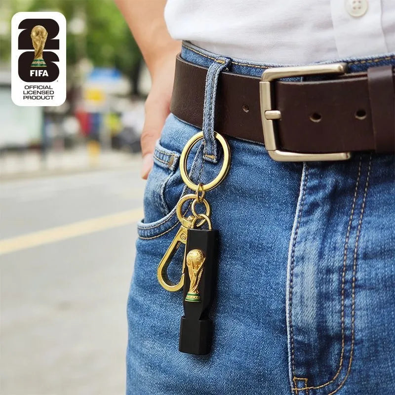 FIFA World Cup 2026 Trophy Whistle Keychain – Official Licensed 2.5D Souvenir for USA, Canada & Mexico Fans