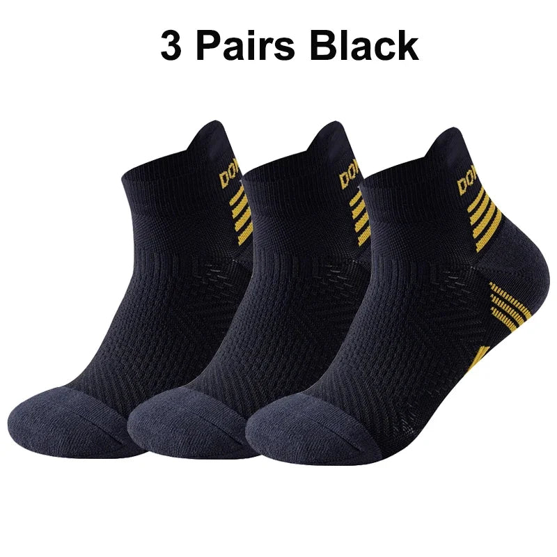 Marathon Running Socks – 3-Pack Cushioned Low-Cut Ankle Sport Socks