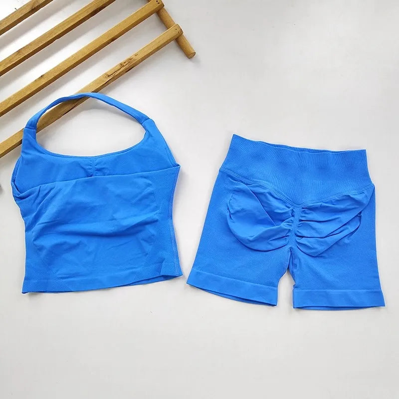 Women's Seamless 2-Piece Yoga Set – Sports Bra & High-Waist Leggings