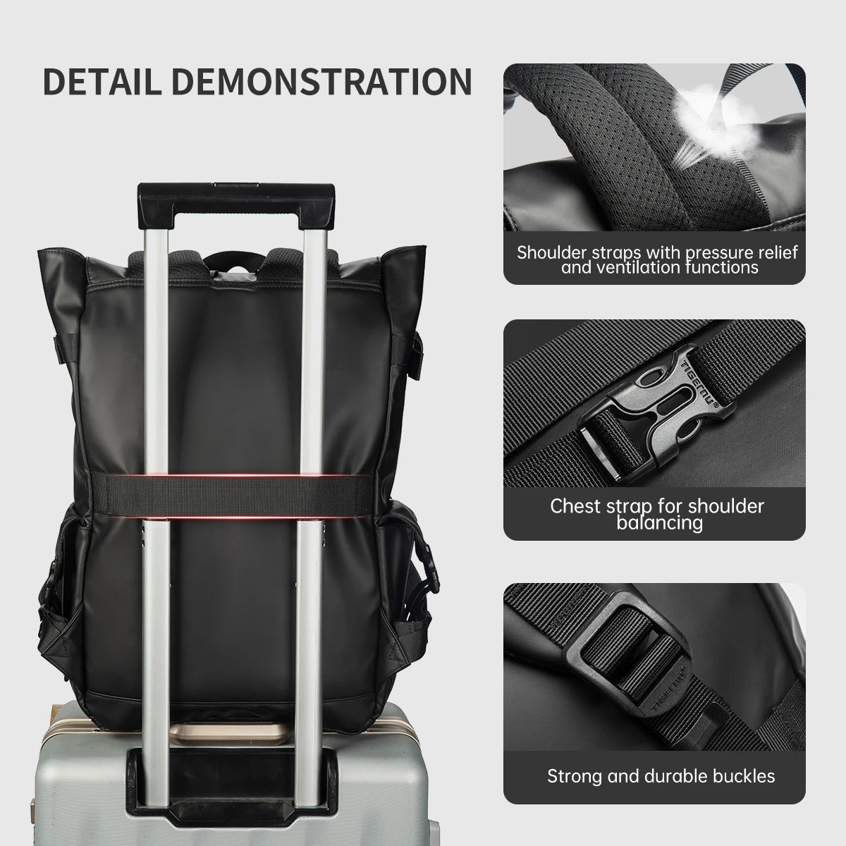 Tigernu Waterproof Laptop Backpack 15.6" | Anti-Theft Men's Commuter Bag