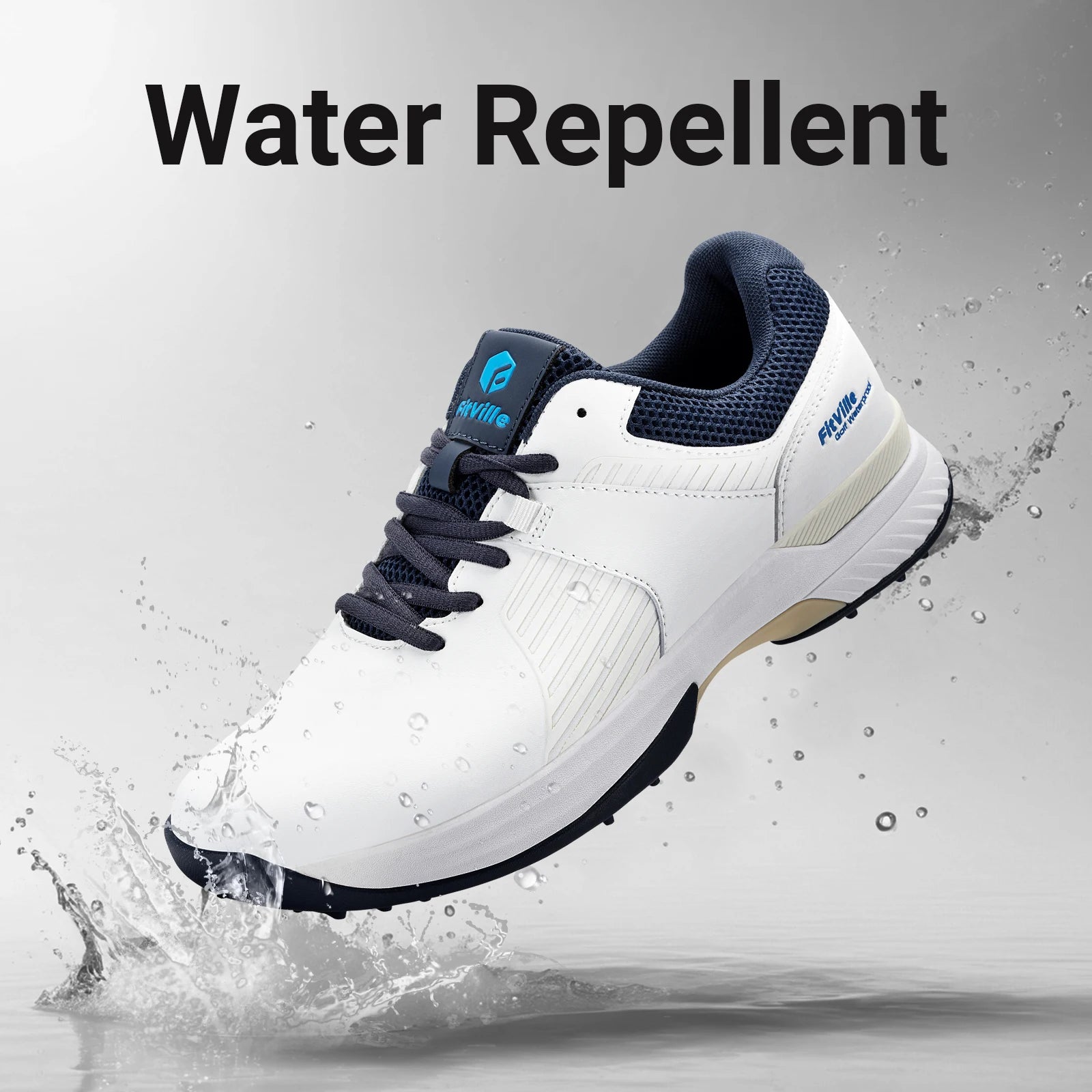 FitVille Men's Wide Golf Shoes – Waterproof, Non-Slip & Extra Wide Fit for Swollen Feet