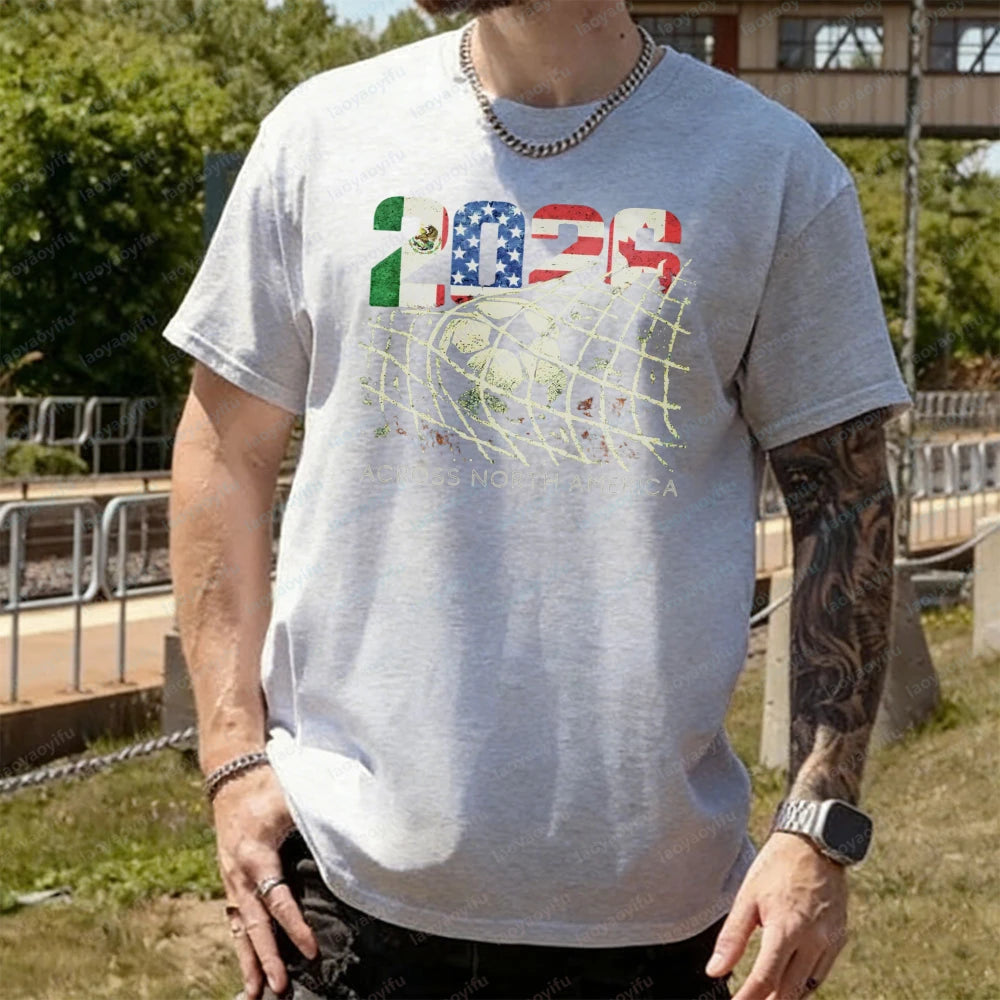 2026 World Cup Soccer T-Shirt | Goal Net Graphic Fan Tee USA, Mexico & Canada