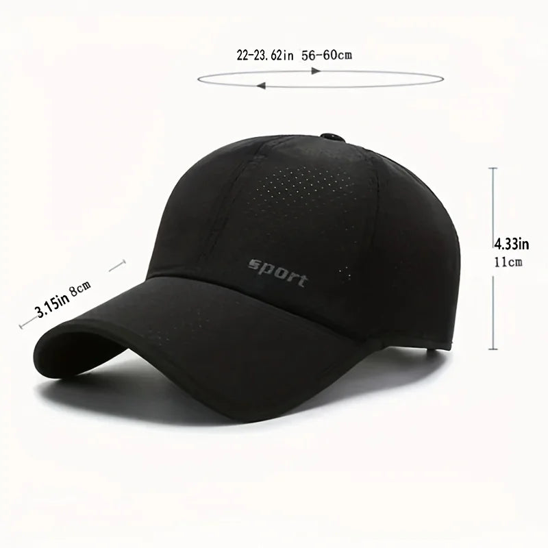 Quick-Dry Contrast Letter Baseball Cap | Breathable Adjustable Sport Hat