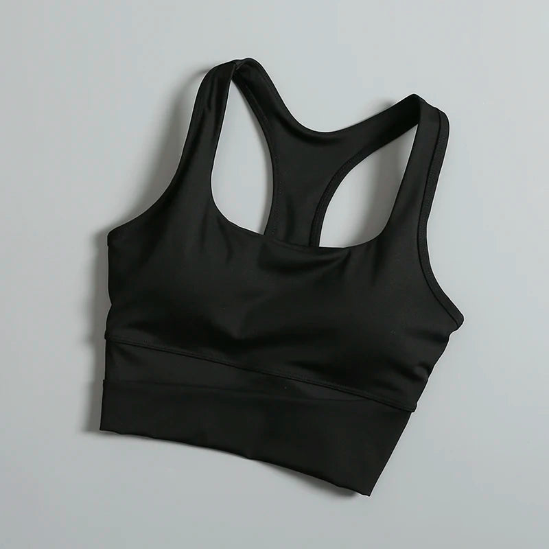Women's High-Support Sports Bra – Racerback, Quick-Dry & Anti-Bounce
