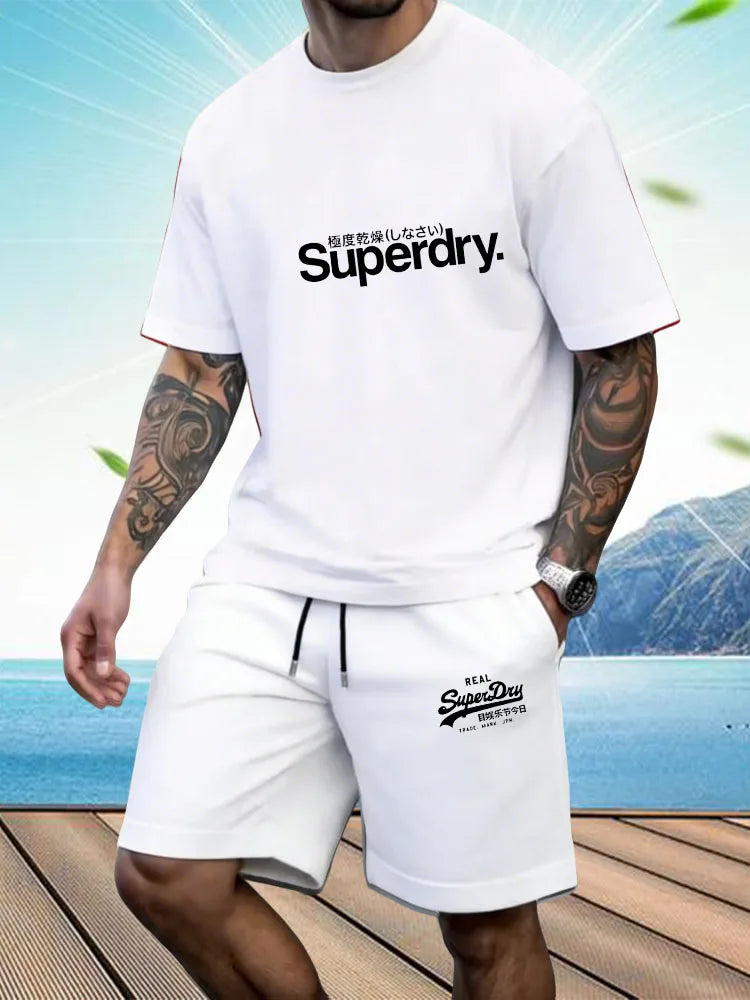 Men's 2-Piece Summer Athletic Set | Short Sleeve T-Shirt & Shorts