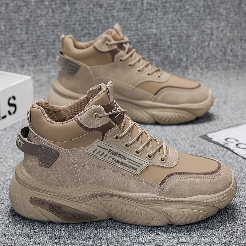 Men's High-Top Dad Sneakers – Breathable Casual Thick-Sole Sports Shoes