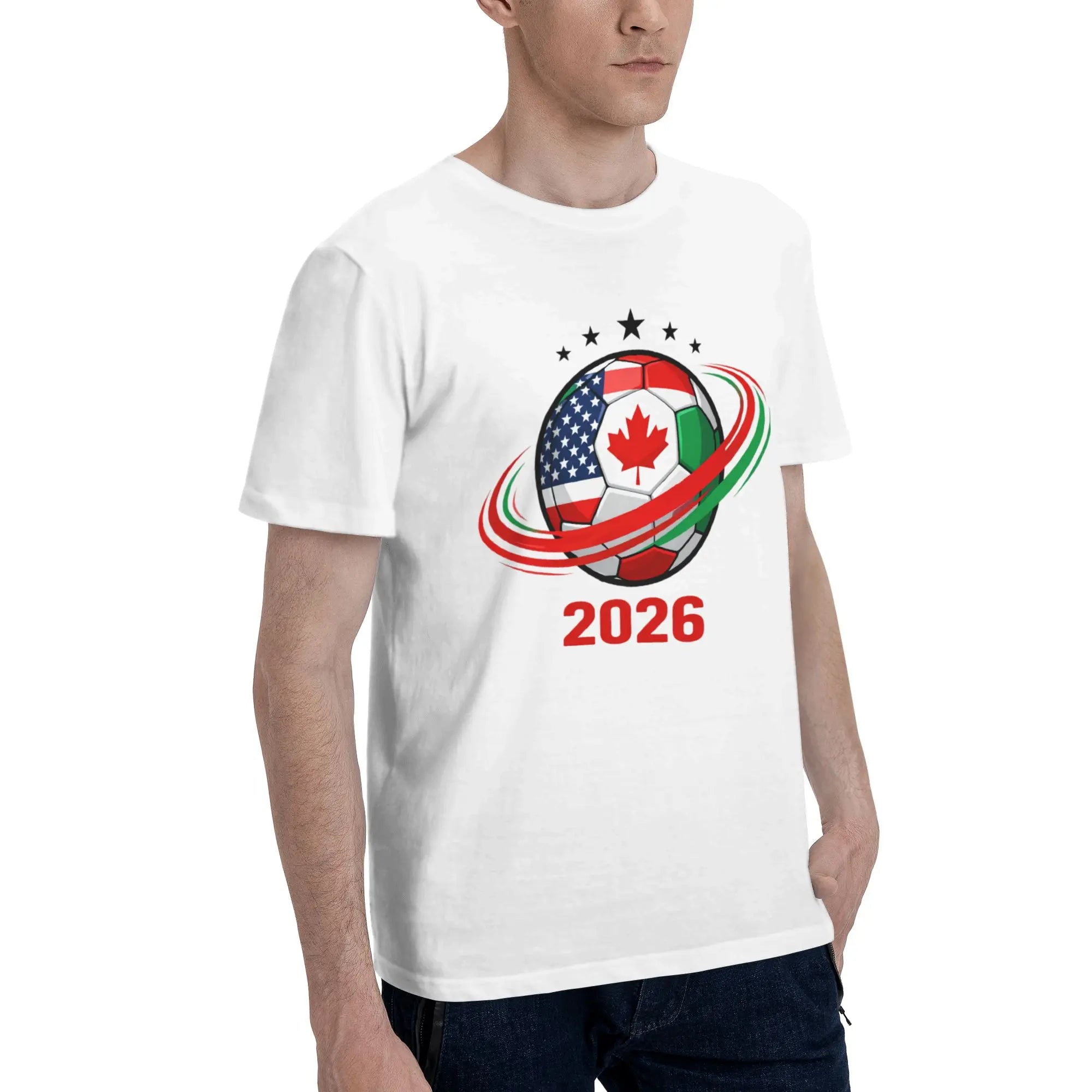2026 FIFA World Cup T-Shirt | USA Canada Mexico Soccer Fan Tee | 100% Cotton Men's Casual