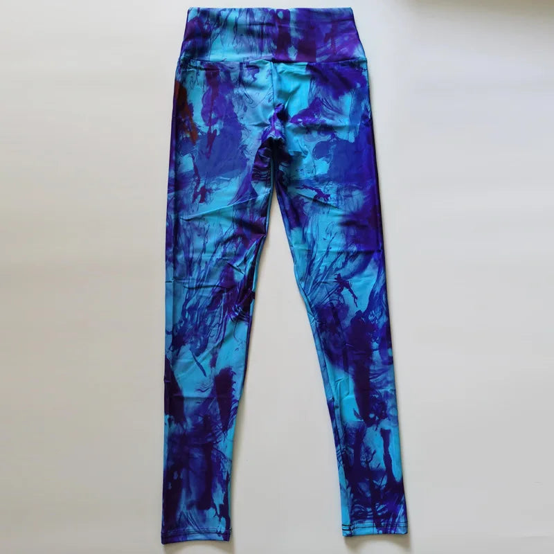 Tie-Dye High Waist Leggings – Stretch Yoga & Gym Pants for Women