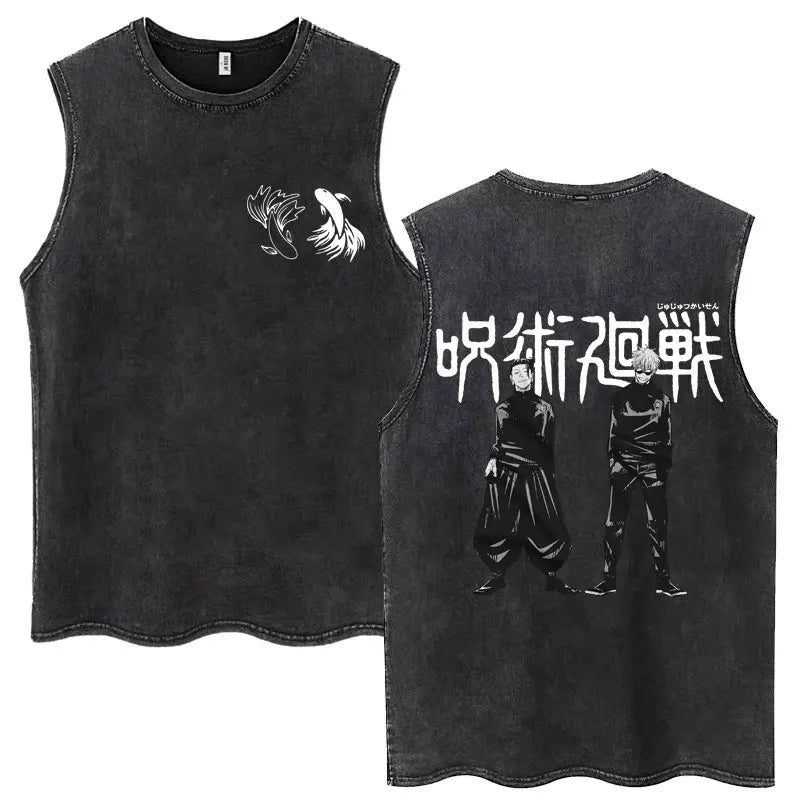 Jujutsu Kaisen Nanami Kento Anime Tank Top | Washed Graphic Sleeveless Tee
