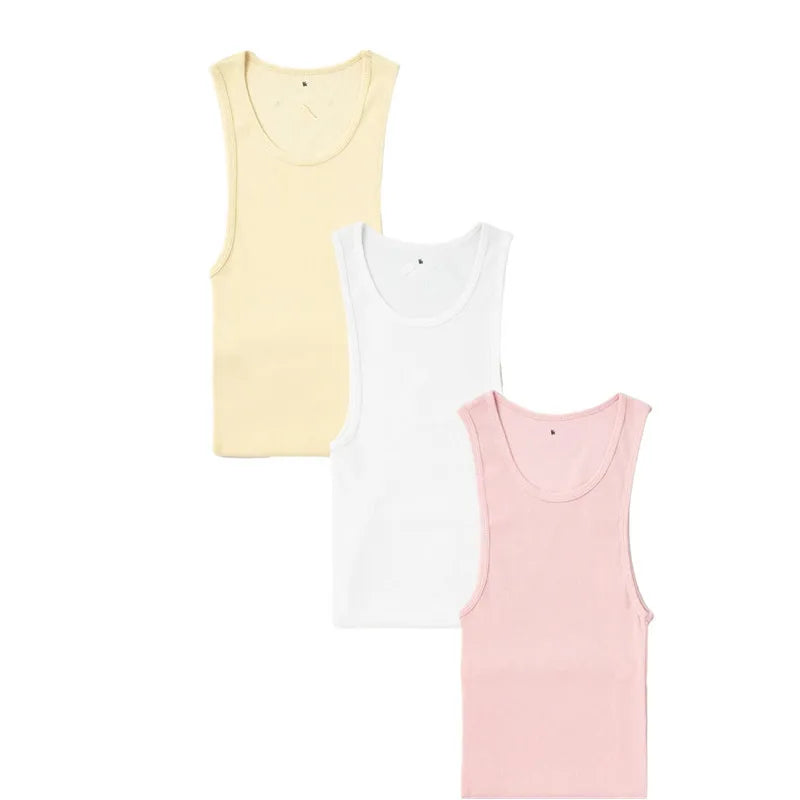 Men's Ribbed Muscle Tank Top – Slim Fit Ice Silk Vest for Gym & Beach