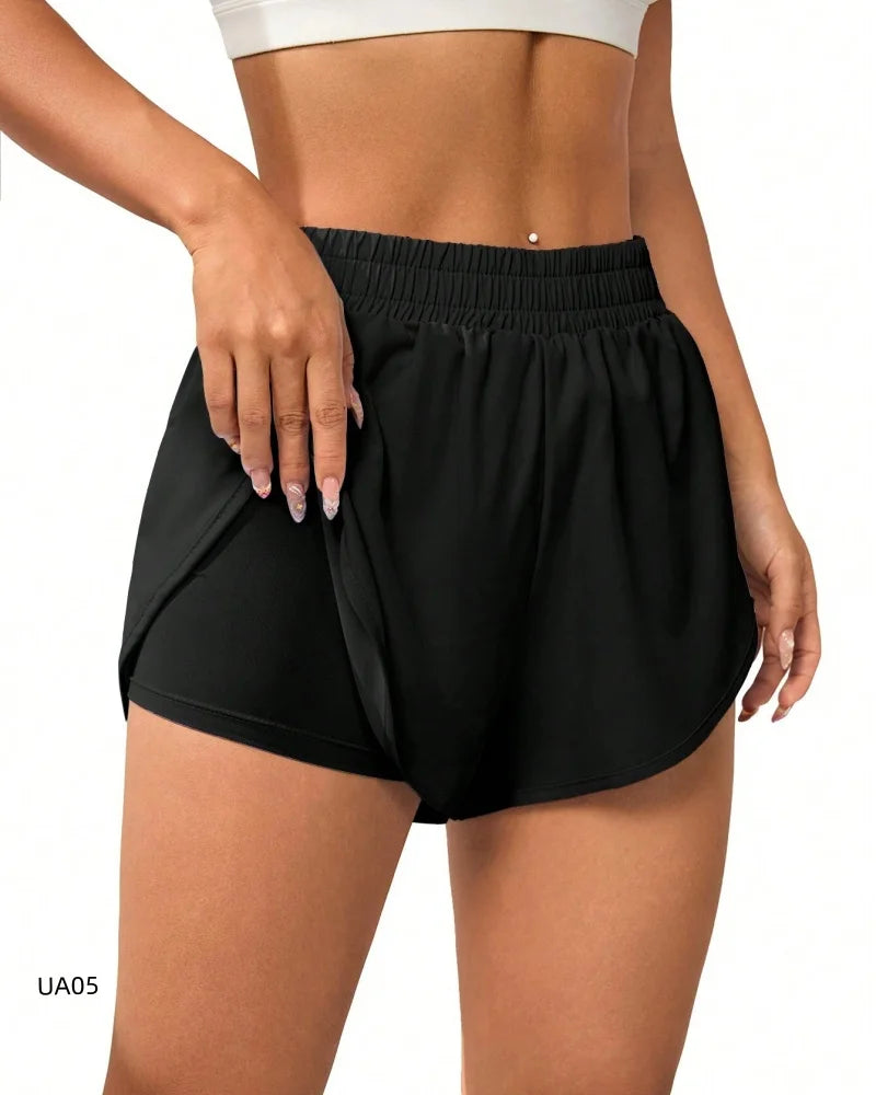 Women's 2-in-1 Flowy Running Shorts – Quick-Dry Yoga & Gym Sport Shorts