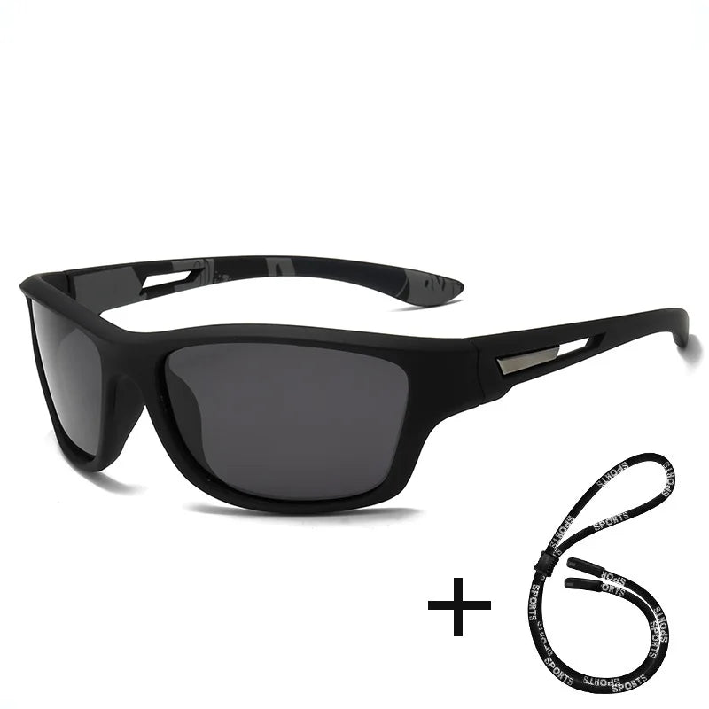 Fashion Sports Sunglasses with Chain | UV400 Mirror Lens, Unisex Retro Style
