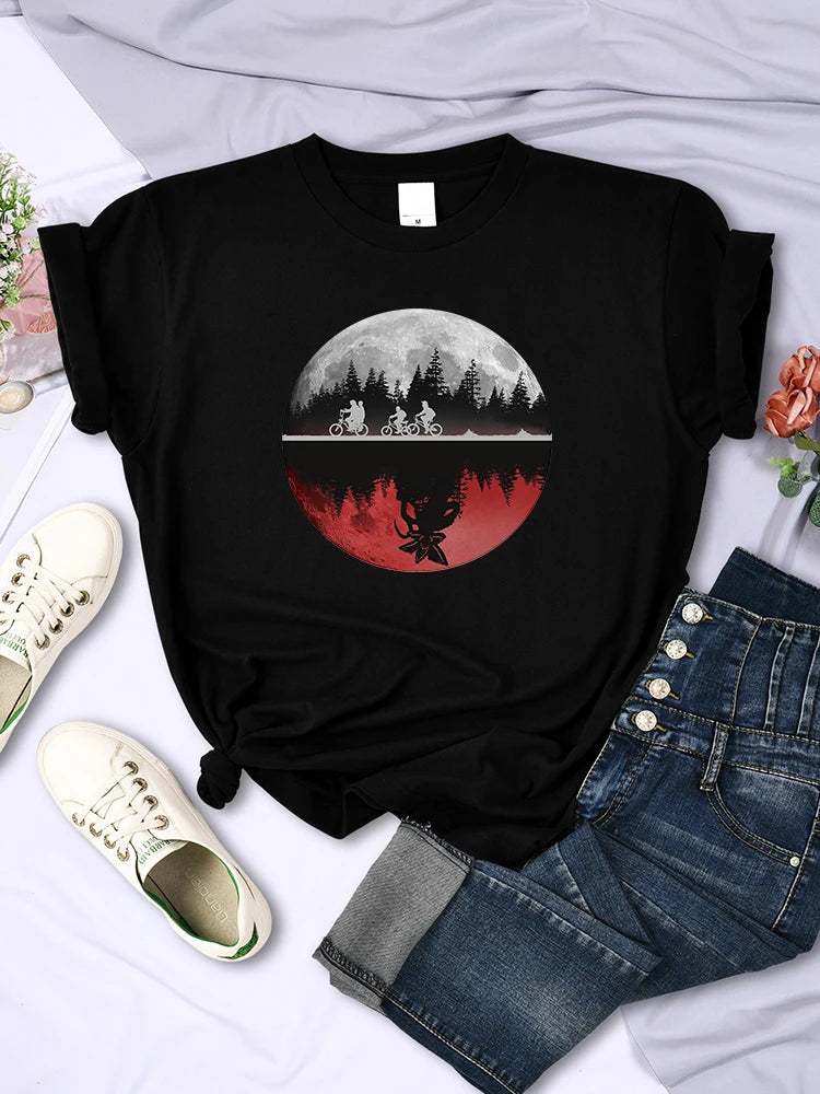 Women's Bicycle Graphic T-Shirt | Hip Hop Style Short Sleeve Summer Tee