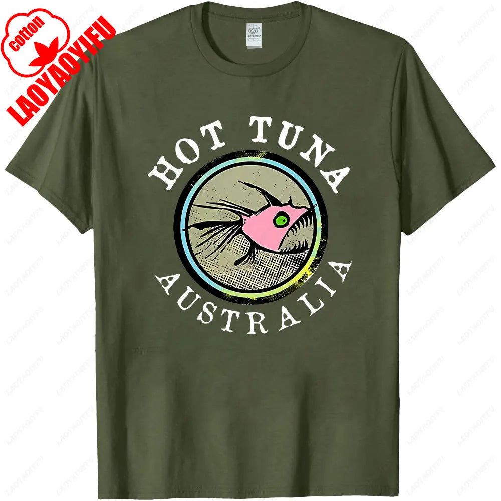 Men's Tuna Graphic Gym T-Shirt – Loose Breathable Casual Streetwear Tee