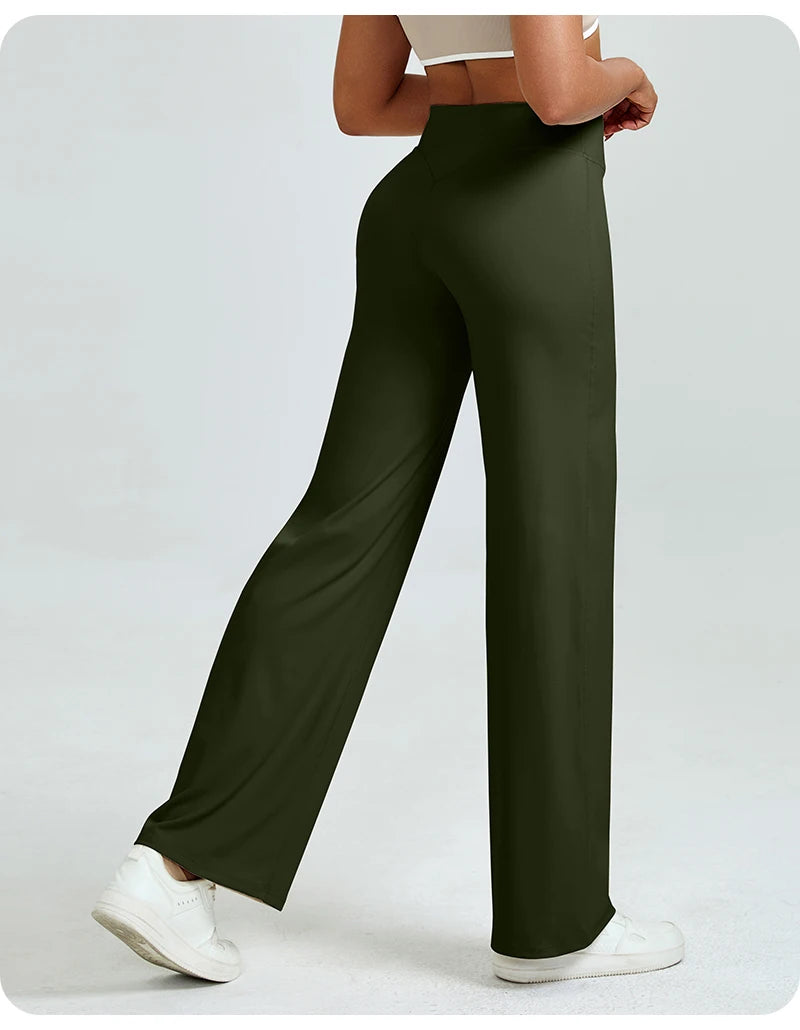 Women's High Waist Straight Leg Yoga Pants – Buttery Soft Butt Lifting Gym Leggings