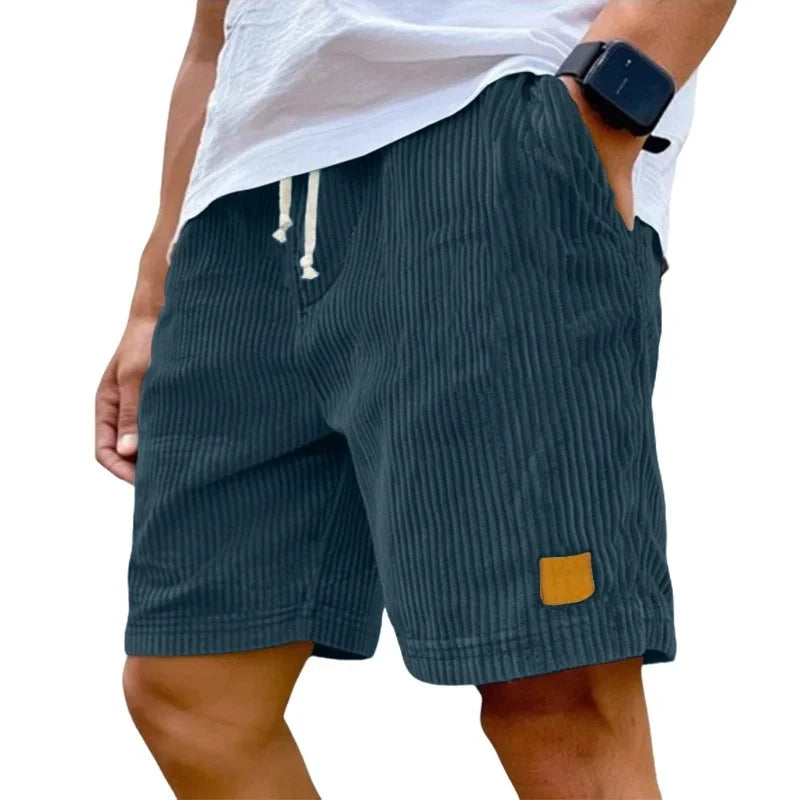 Men's Vintage Striped Casual Shorts – Loose Fit Knee-Length Summer Shorts