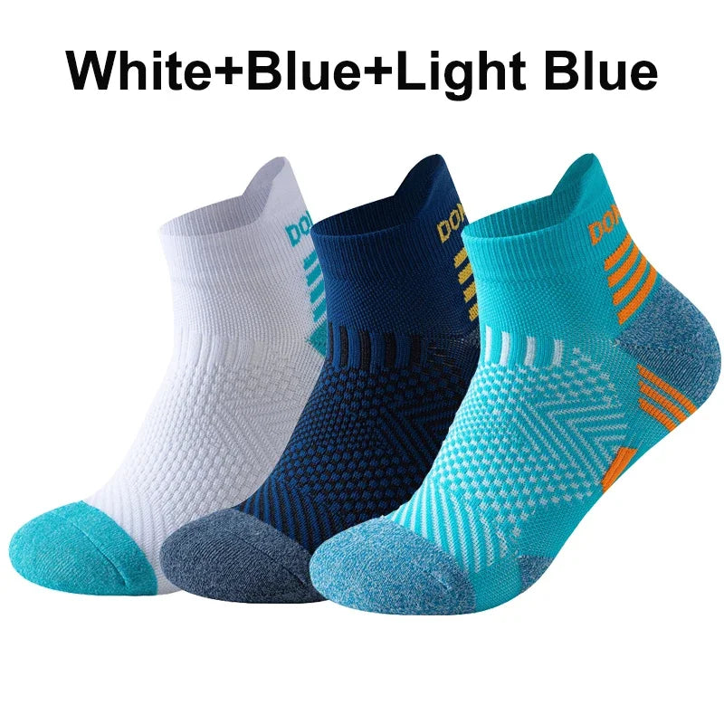Marathon Running Socks – 3-Pack Cushioned Low-Cut Ankle Sport Socks