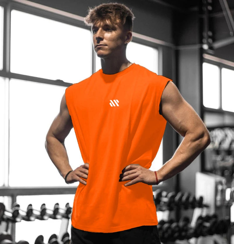 Men's Quick-Dry Sleeveless Gym Vest – Breathable Loose Fit Training Tank Top