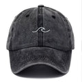 Washed Cotton Dad Cap — Wave Letter Embroidery