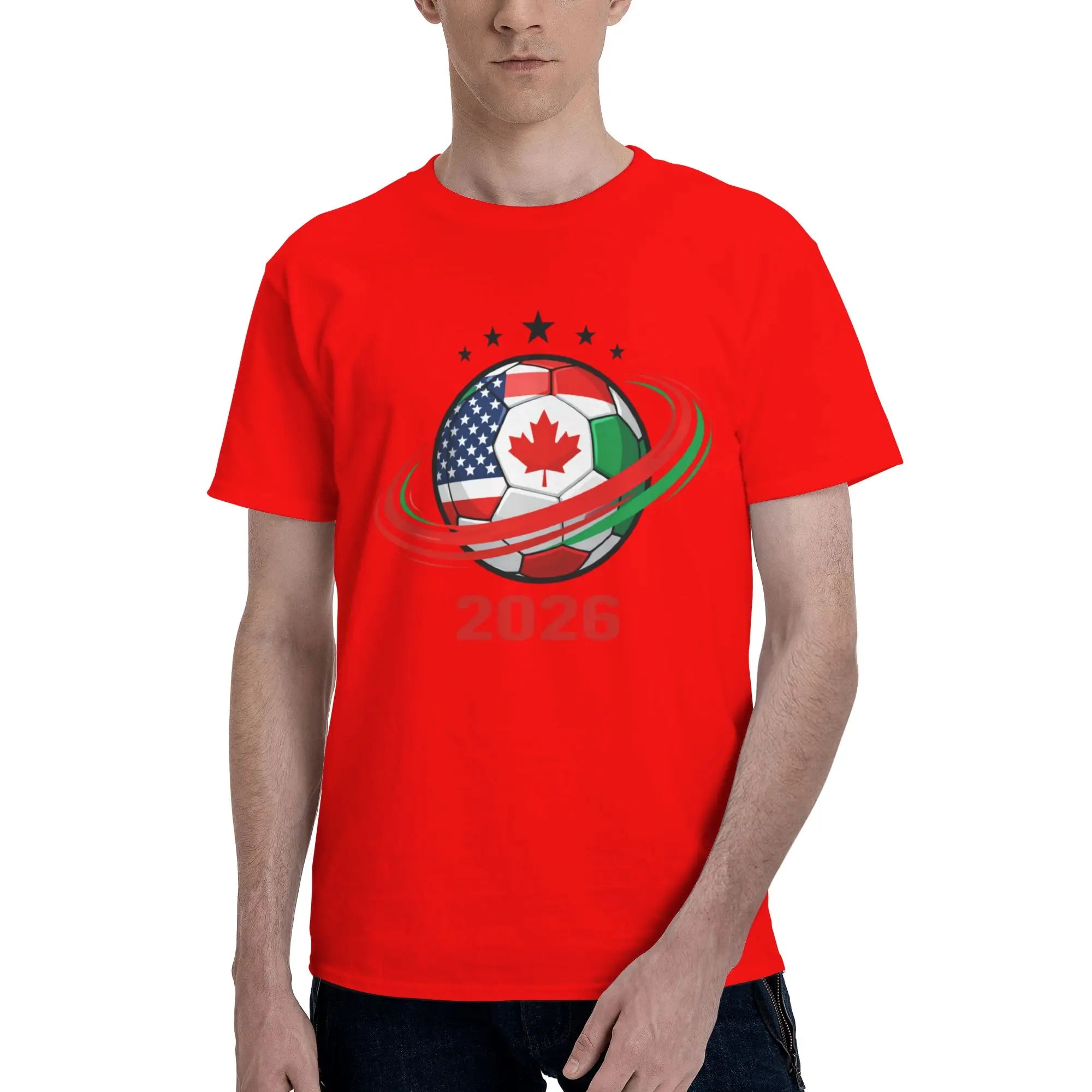 2026 FIFA World Cup T-Shirt | USA Canada Mexico Soccer Fan Tee | 100% Cotton Men's Casual