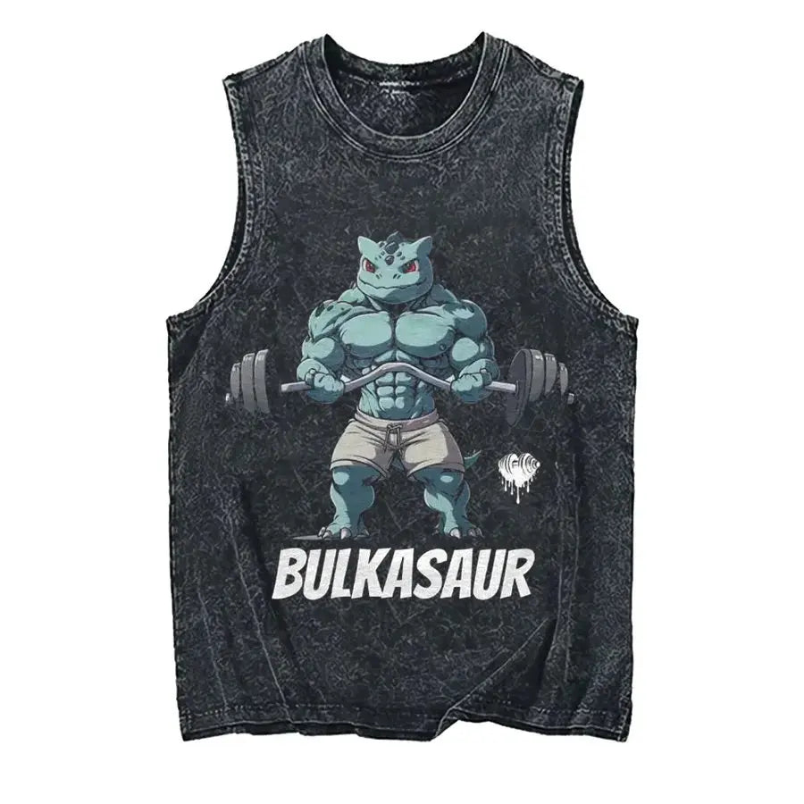 Men's Pokémon Oversized Vintage Washed Tank Top – Y2K Sleeveless Gym Shirt
