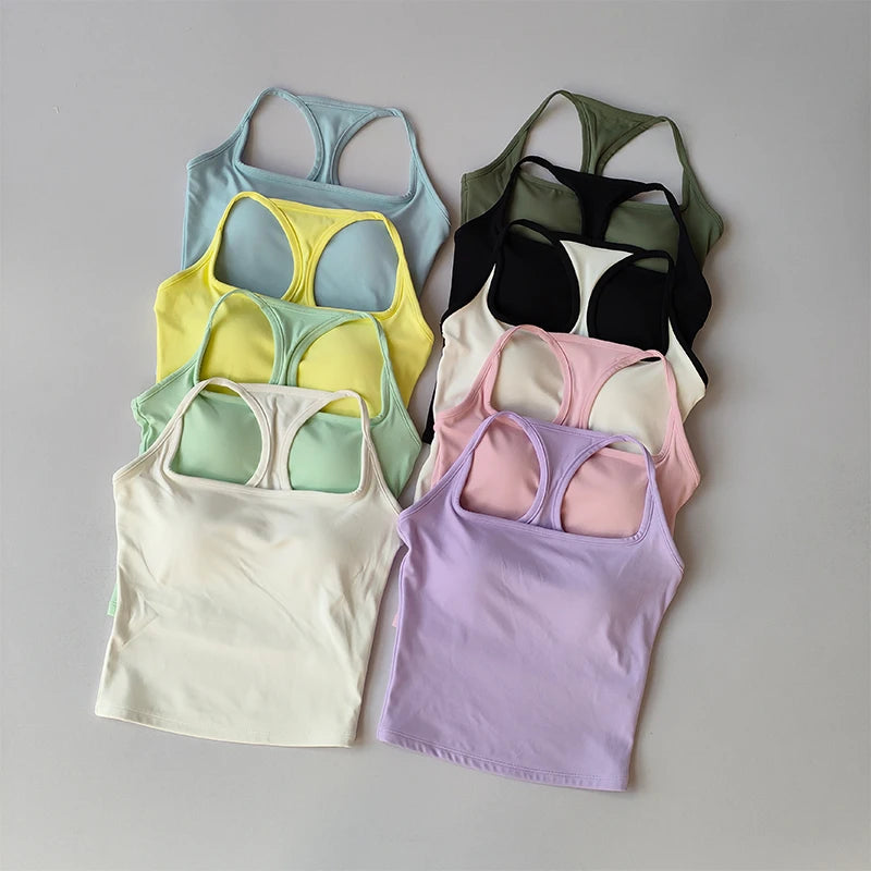 Women's Padded Sports Bra Vest – Shockproof Yoga & Pilates Top