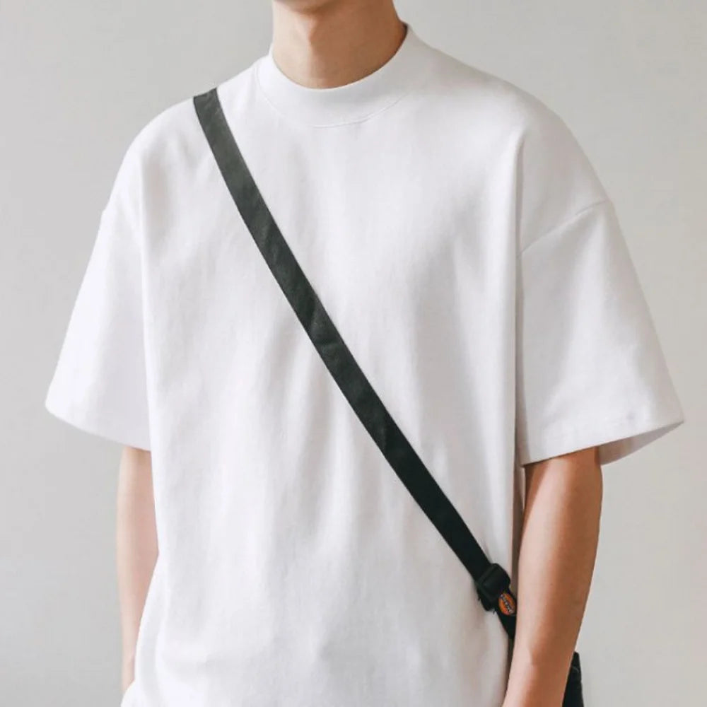 Men's Heavyweight Cotton T-Shirt – 350GSM, Relaxed Fit, Solid Colors