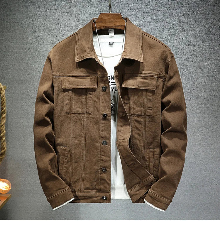 Men's Slim Fit Stretch Denim Jacket | Spring & Fall Outerwear
