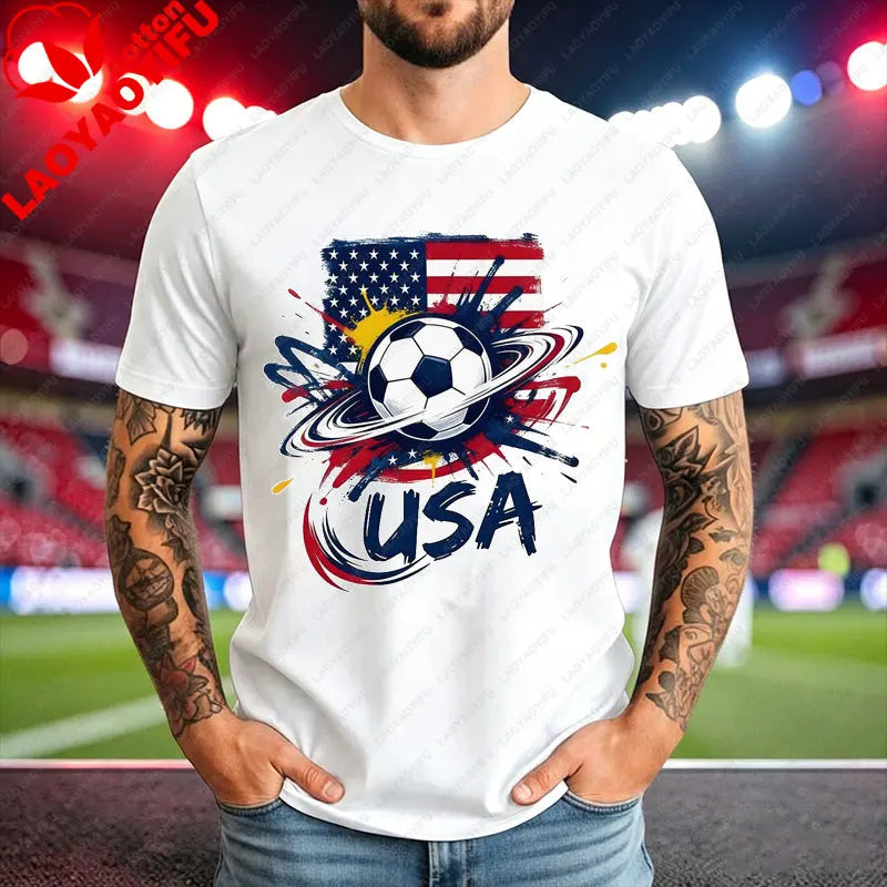 2026 World Cup Soccer Fan T-Shirt – USA, Canada, Mexico, Brazil, Argentina & Spain