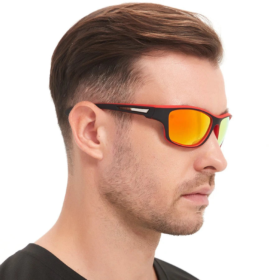Fashion Sports Sunglasses with Chain | UV400 Mirror Lens, Unisex Retro Style