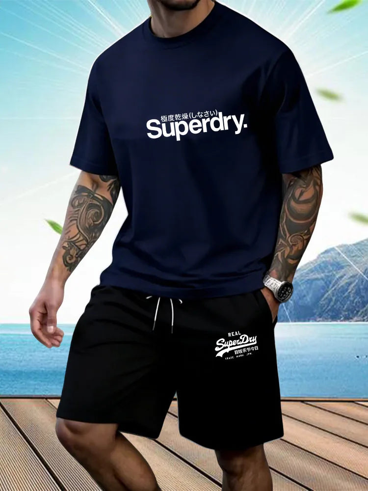 Men's 2-Piece Summer Athletic Set | Short Sleeve T-Shirt & Shorts